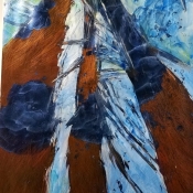 "PROVIDENCE #2", colored pencil, metallic pencils, water soluble graphite, acrylic, interference powders on rag.  48" x 34". 2025. Angelicasotiriou.com