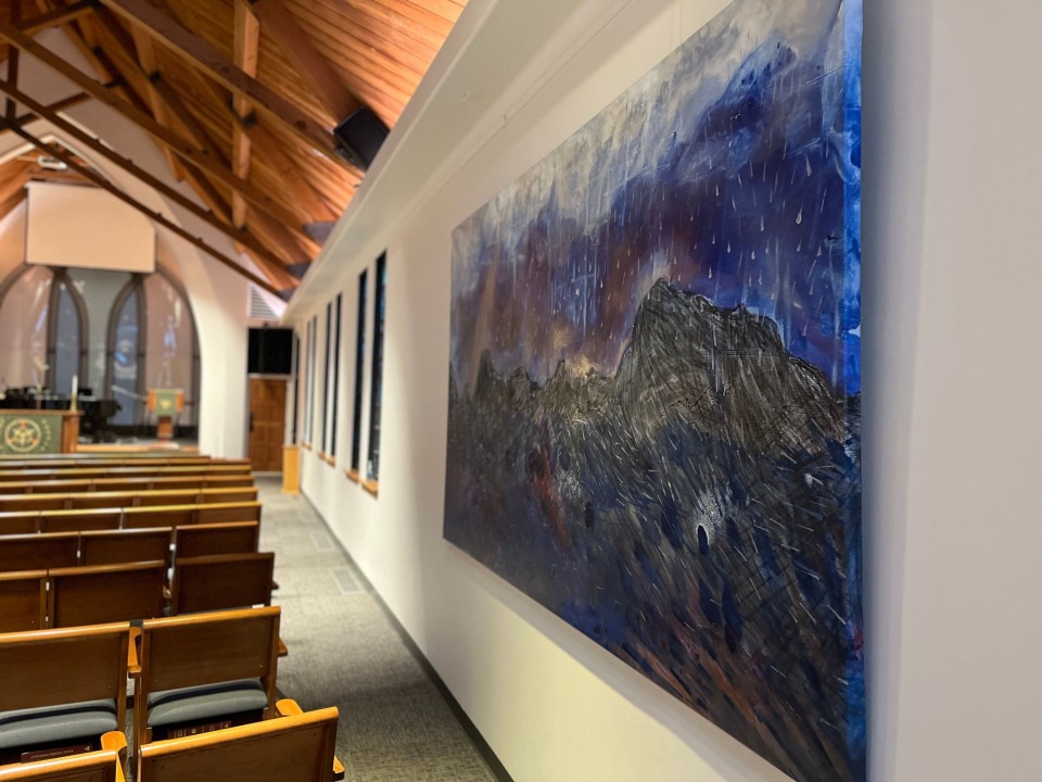 "Noah's Flood," by Angelica Sotiriou, 2011, at Trinity Lutheran Church, San Pedro, CA