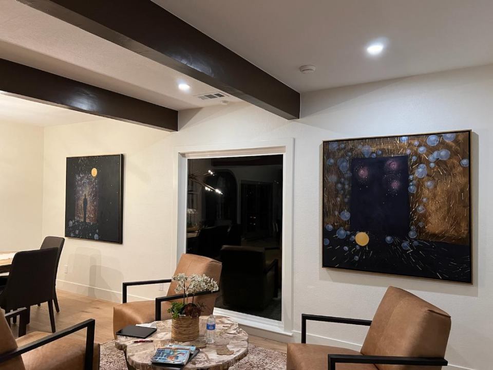 Installation, Private Residence Atascadero, "Arise Lazarus", diptych